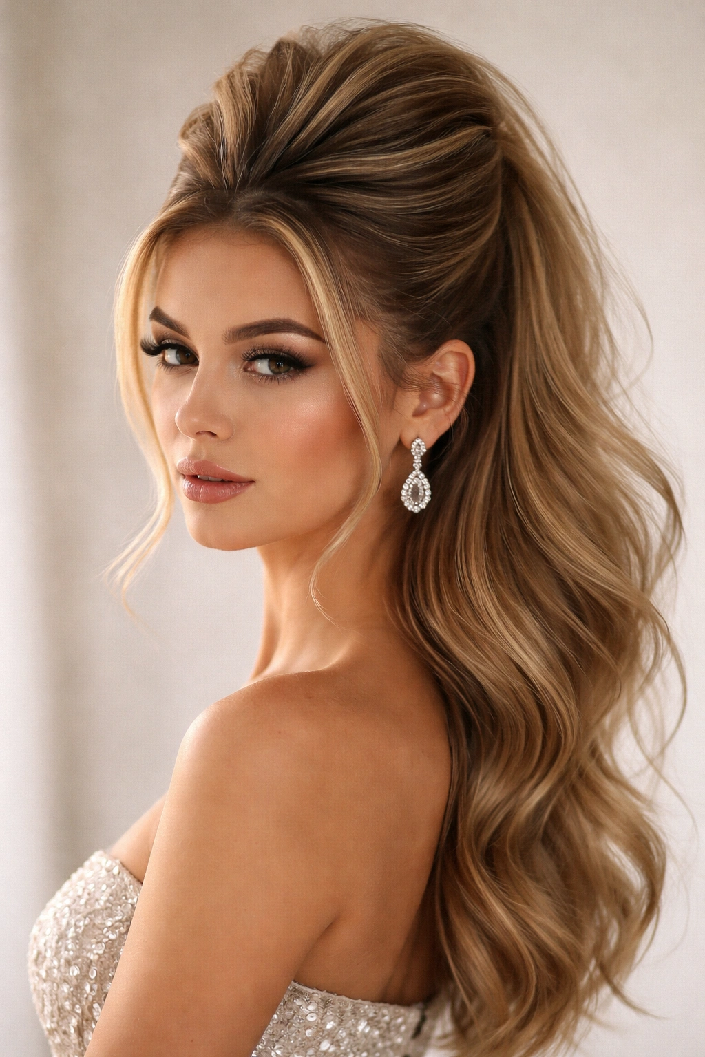Half-Up with Faux Hawk volume hairstyle