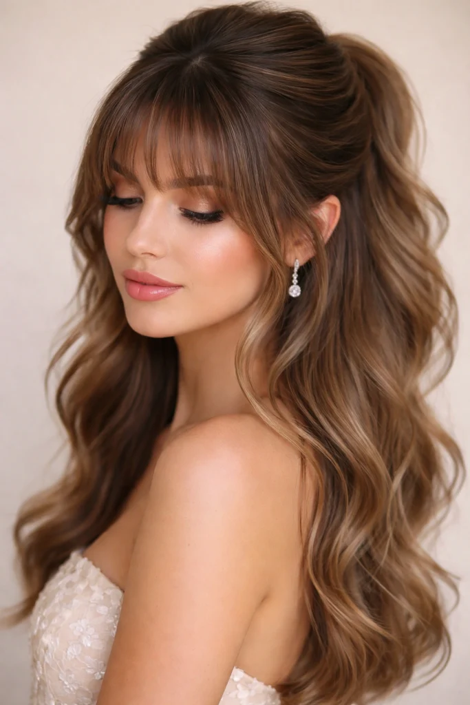 15 Half Up Half Down With Bangs for Prom