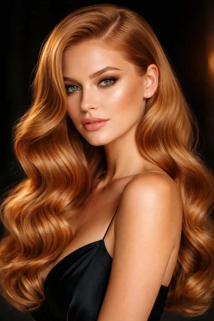 10 Long Wavy Hairstyles in Strawberry Blonde