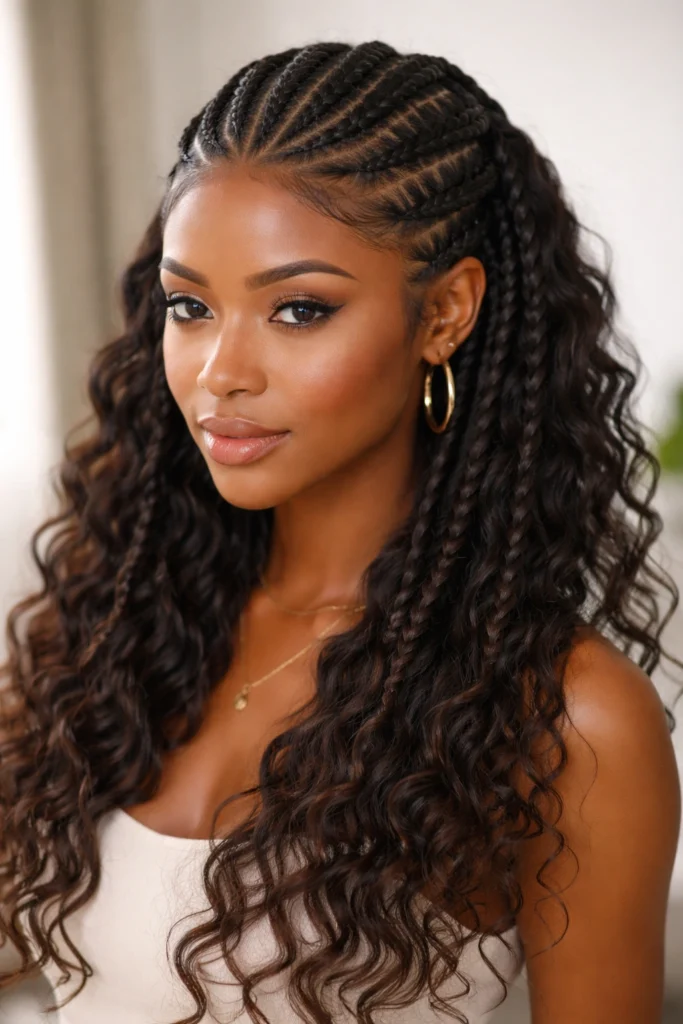 10 Bohemian Cornrows With Curly Ends