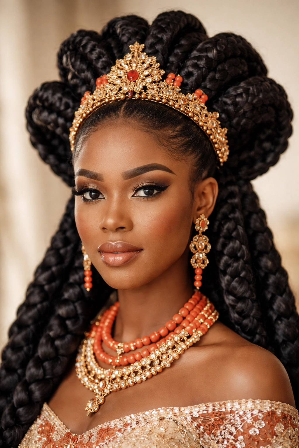 Ishi-Agwu royal braids with thick strands