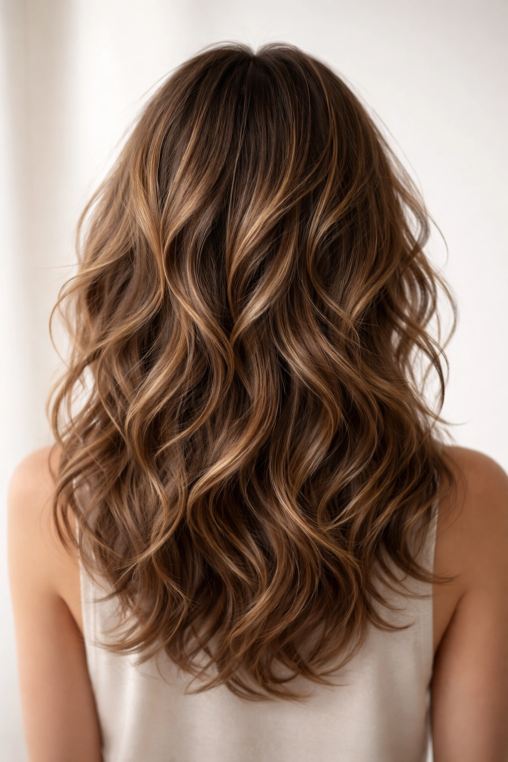 Abstract head silhouette with layered wavy hair, representing key takeaways about styling wizardry.