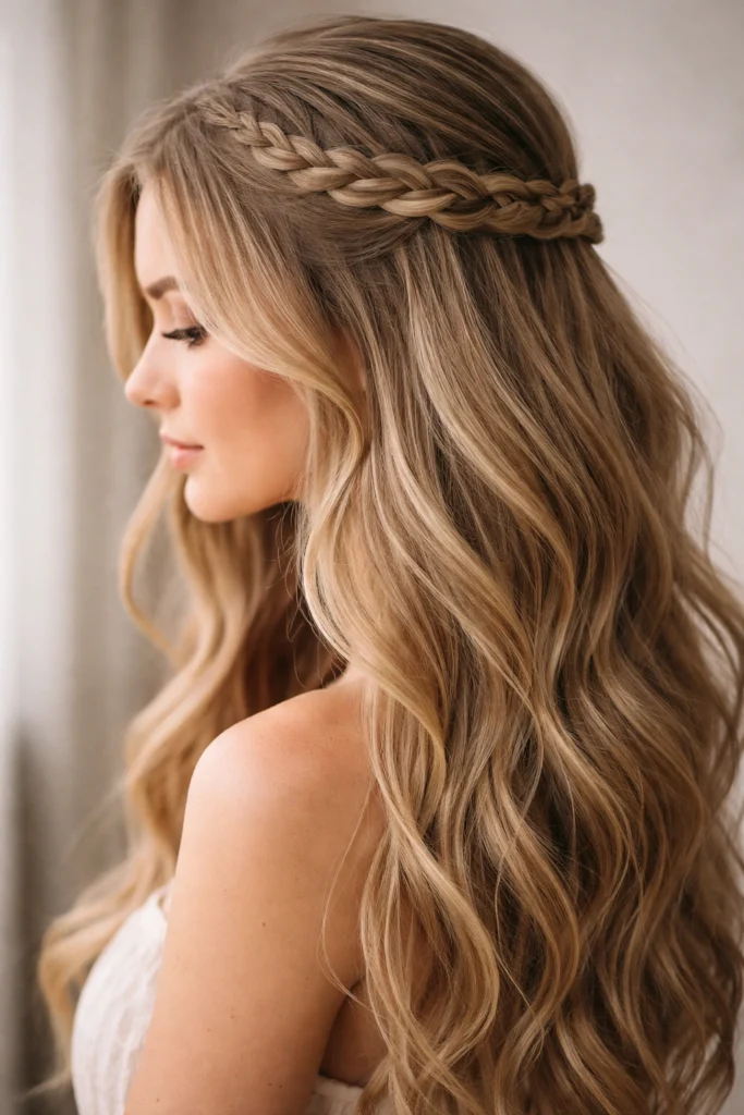 18 Braided Half Up Half Down for Long Hair