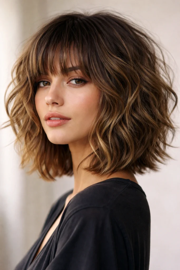 10 Short Styles With Bangs for Wavy Curly Hair
