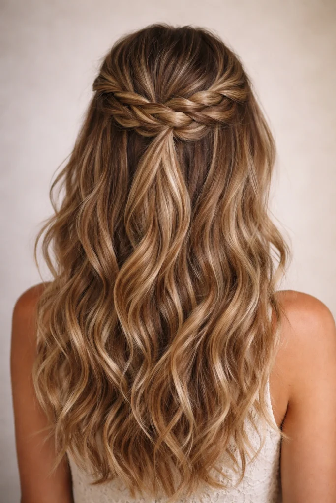 10 Long Half Ups for Wavy Hair