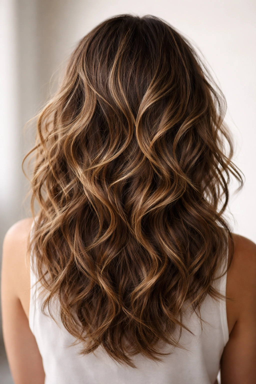 Abstract silhouette of layered wavy hair showcasing texture and flow