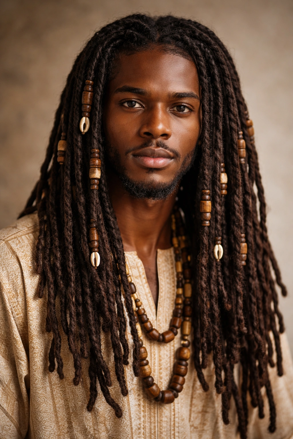 Traditional Yoruba locs with beads adornment