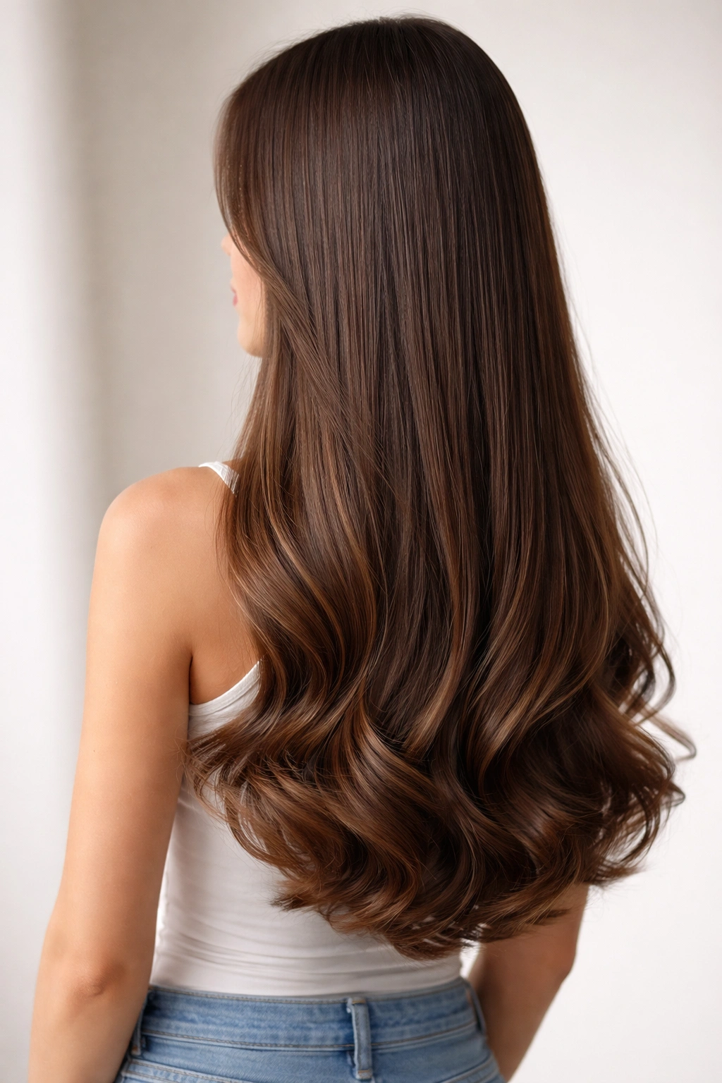 Long hair with bottom waves on the lower third