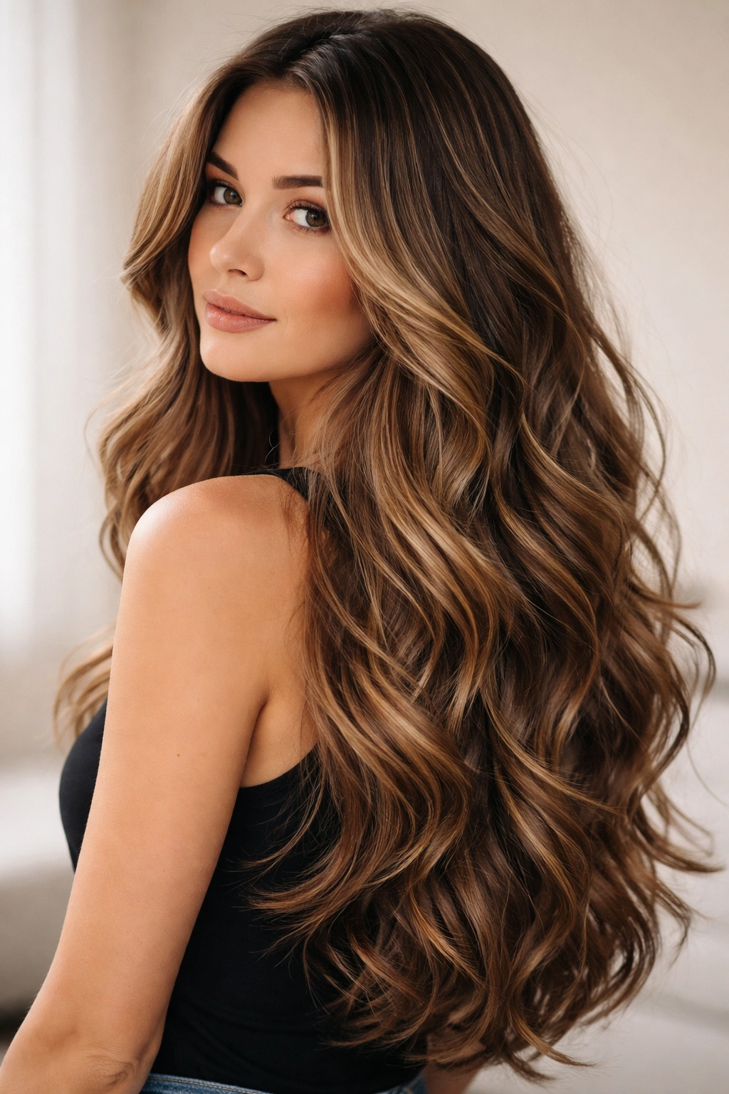 Long hair with movement and defined waves