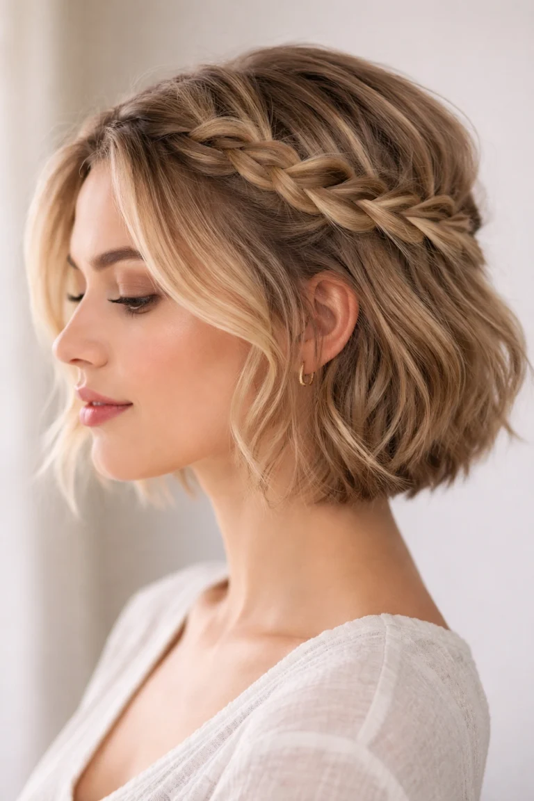 12 Crown Braid Half Up Half Down for Short Hair