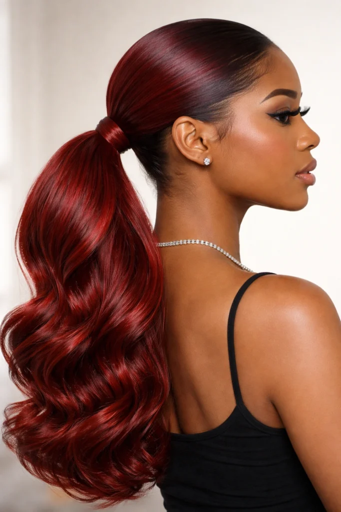 10 Red Weave Ponytails for a Sleek Look