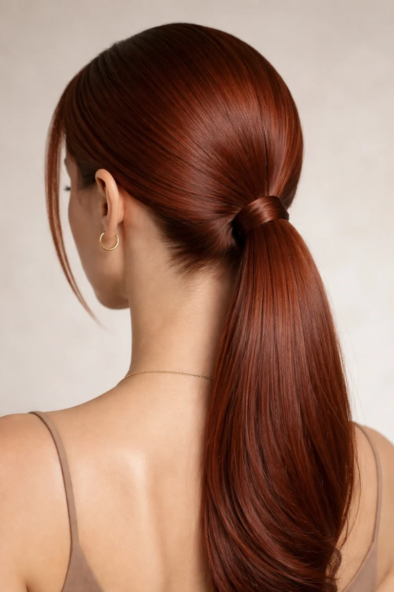 12 Sleek Red Ponytails for a Polished Look