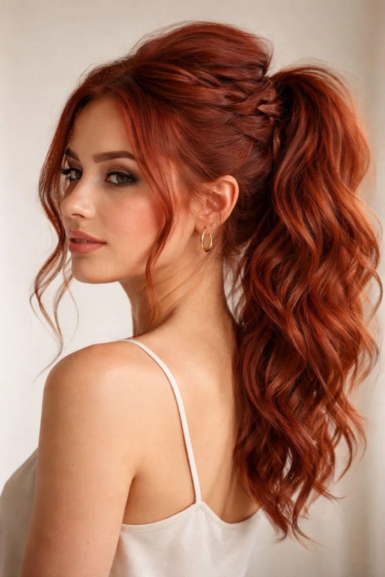12 Red Braided Ponytails for a Bold Look