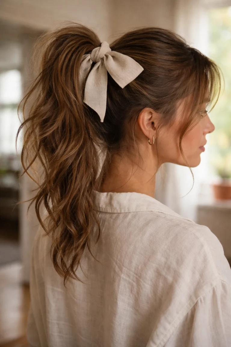 12 High Ponytails With a Bow