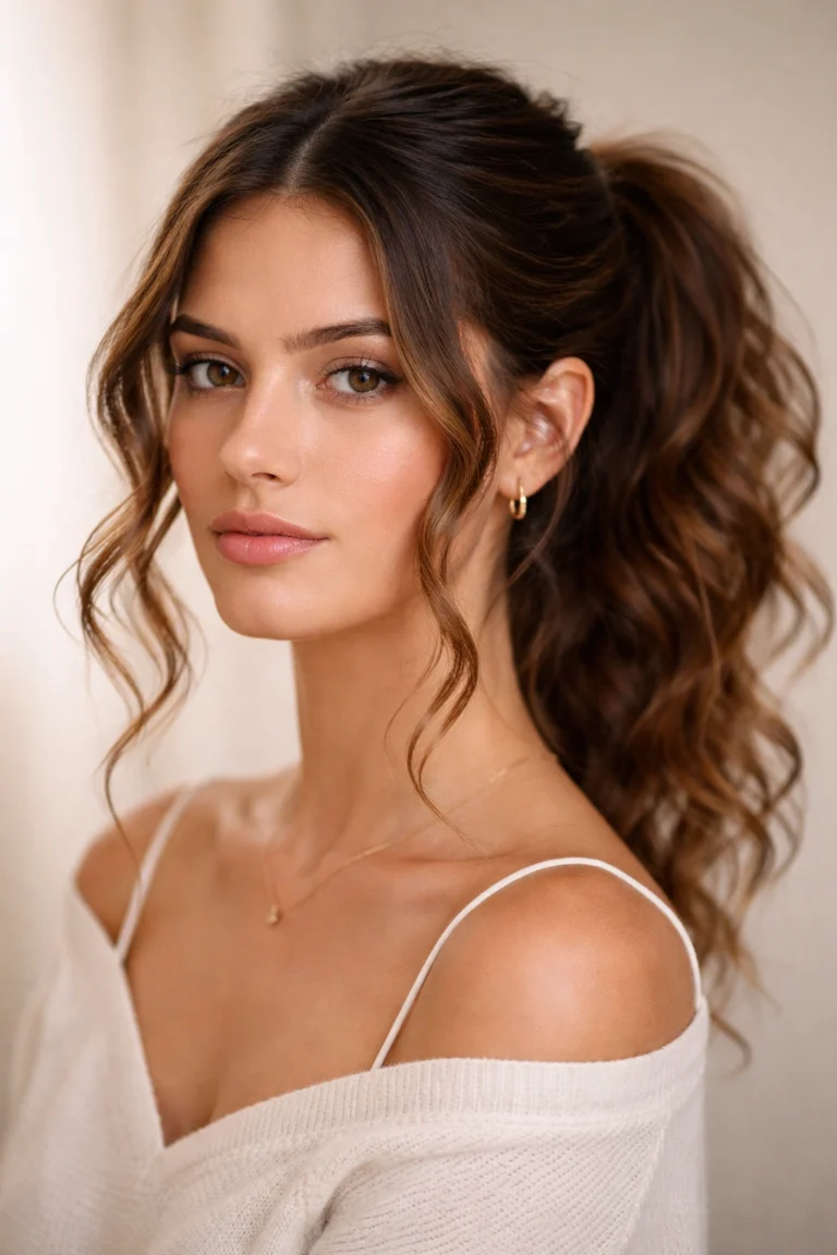 10 Middle Part Ponytails for Curly Hair