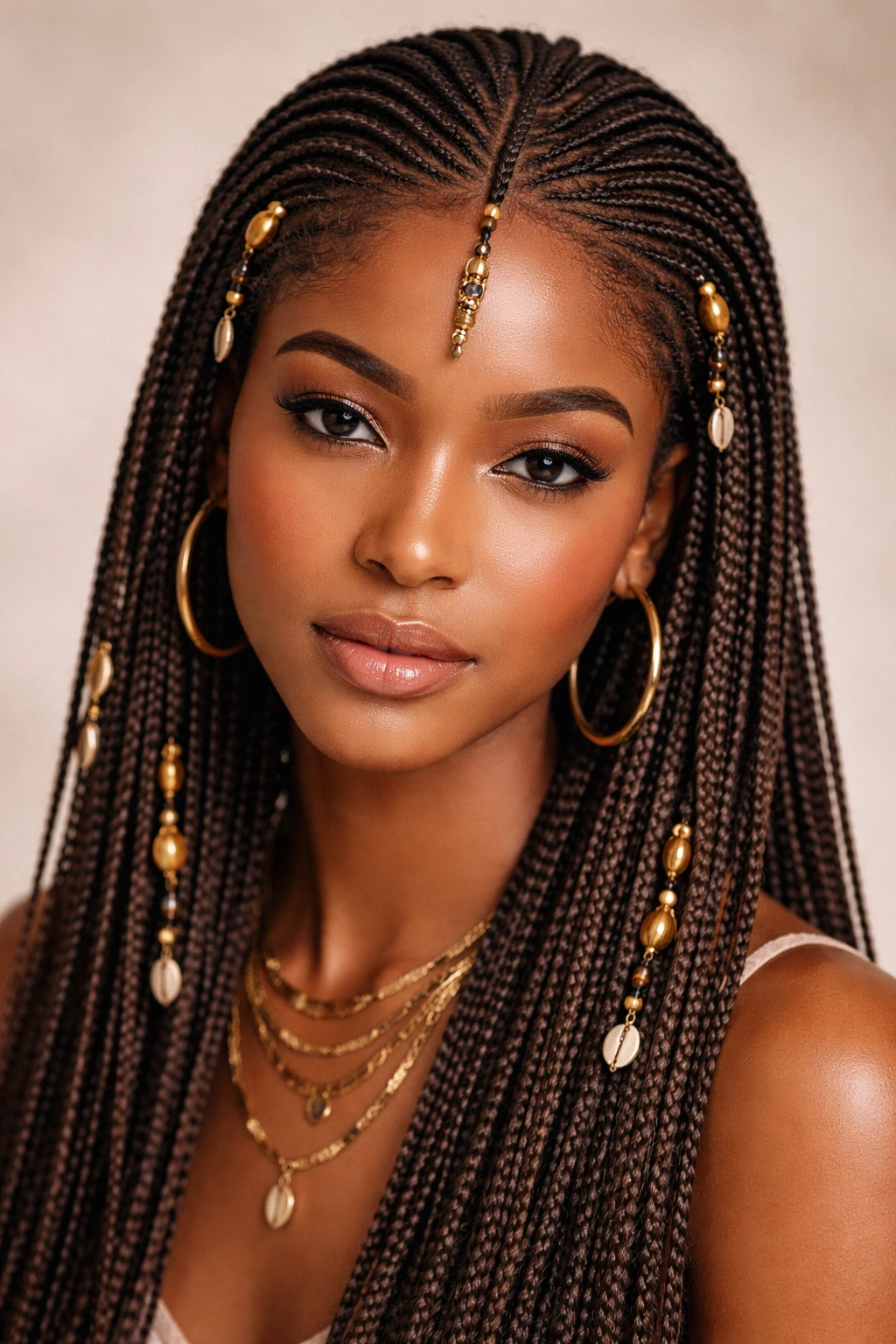 Close-up of micro Fulani braids on a scalp showing intricate ultra-thin braids