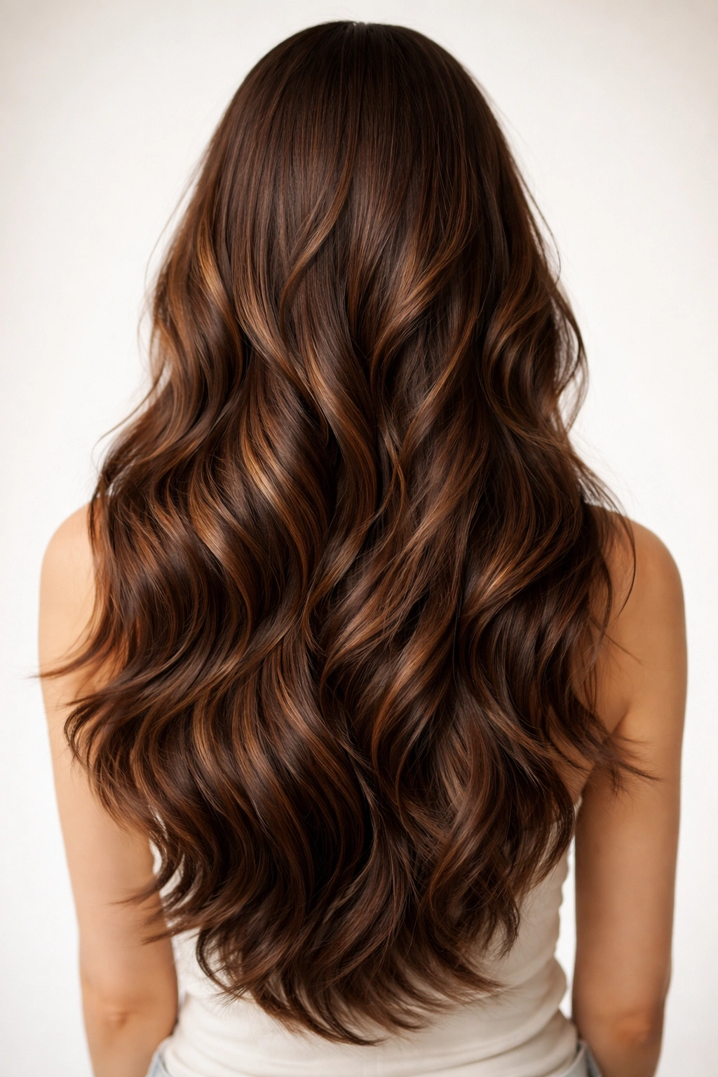 Back-length mocha dimensional waves with subtle highlights