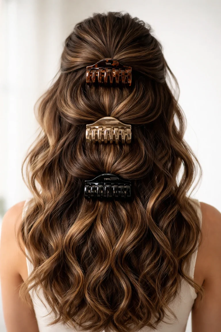 15 Claw Clip Half Up Half Down for Wavy Hair