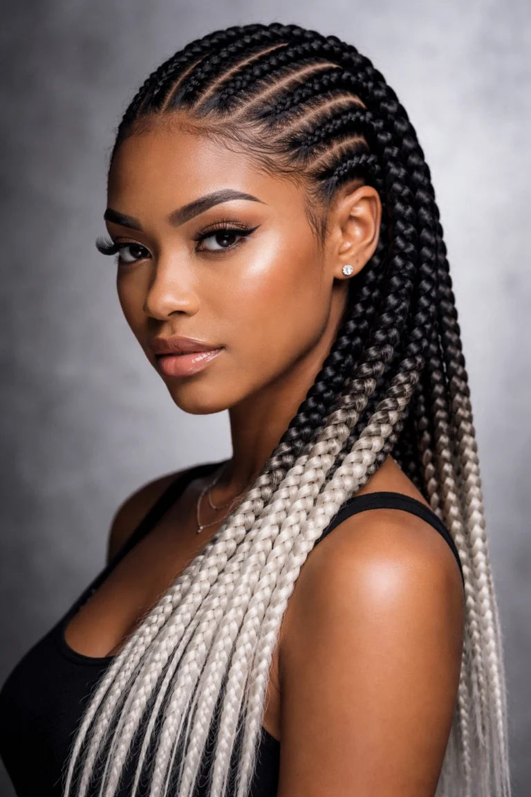 14 Ombre Feed In Cornrows