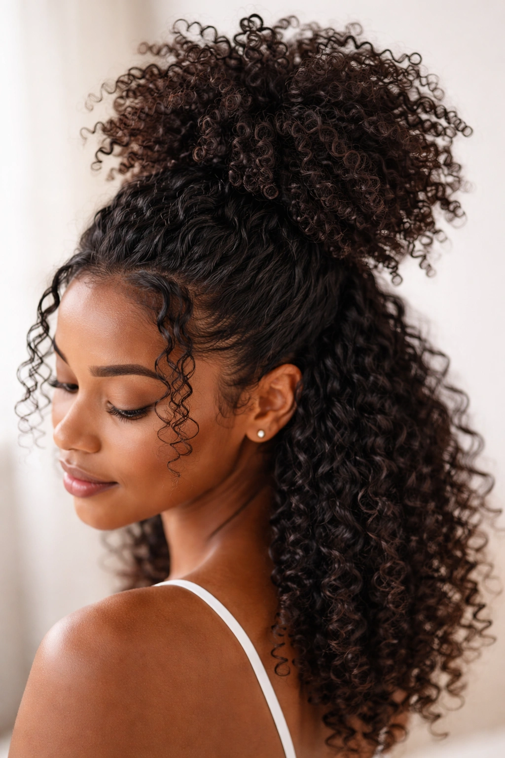 High-volume pineapple bun with visible texture and curls