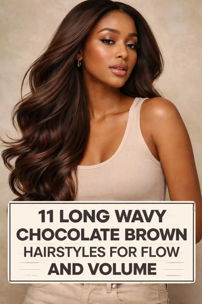 11 Long Wavy Hairstyles in Chocolate Brown