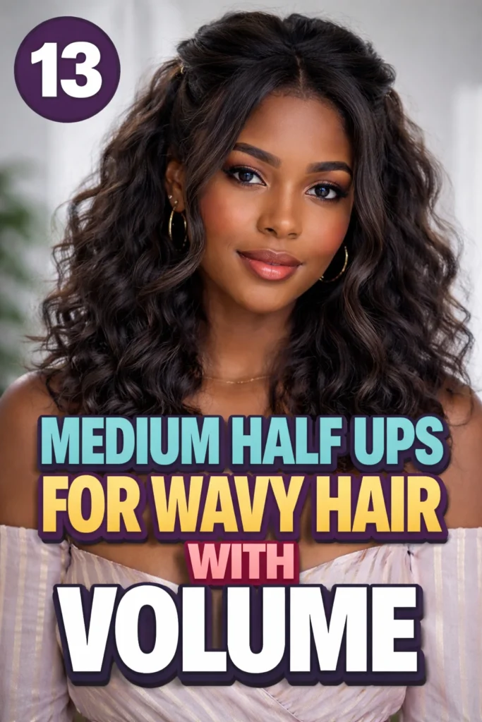 13 Medium Half Ups for Wavy Hair