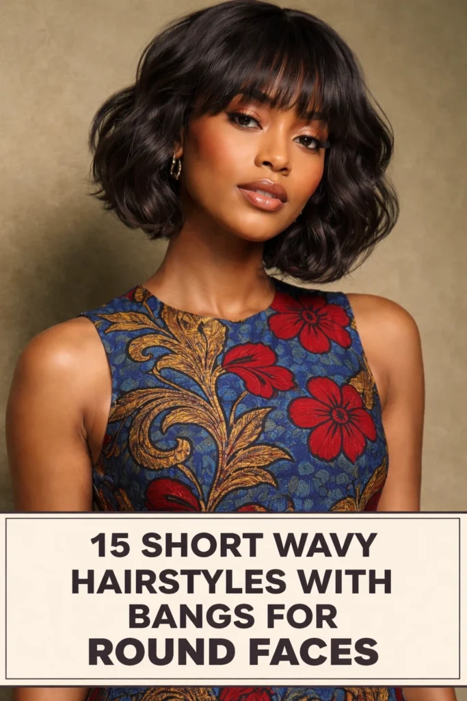 15 Short Wavy Styles With Bangs for Round Faces
