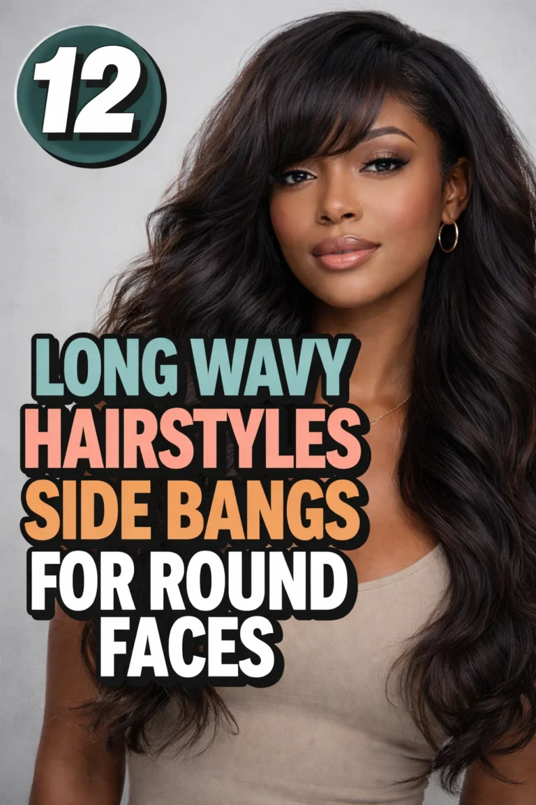 12 Long Wavy Styles With Side Bangs for Round Faces