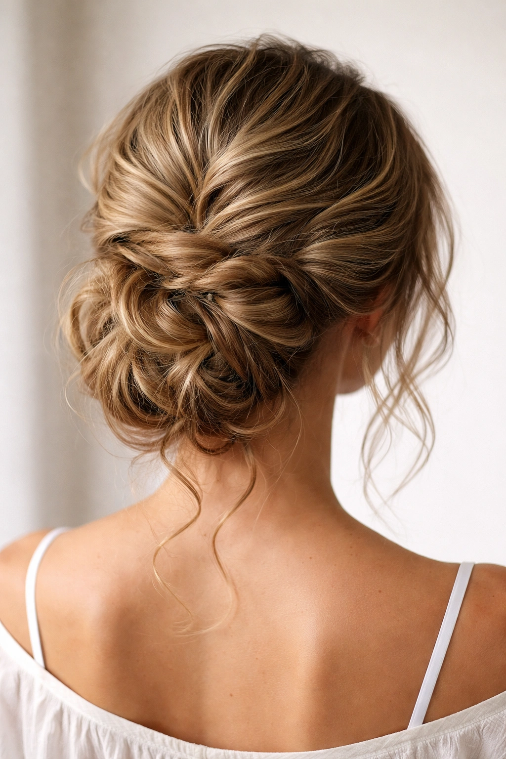 Back view of pinned waves updo