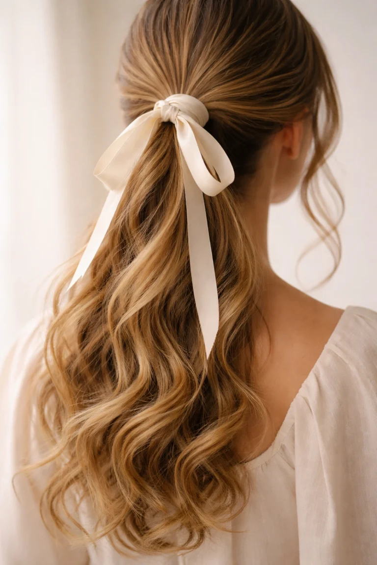 10 Ponytails With Ribbon for a Soft Touch