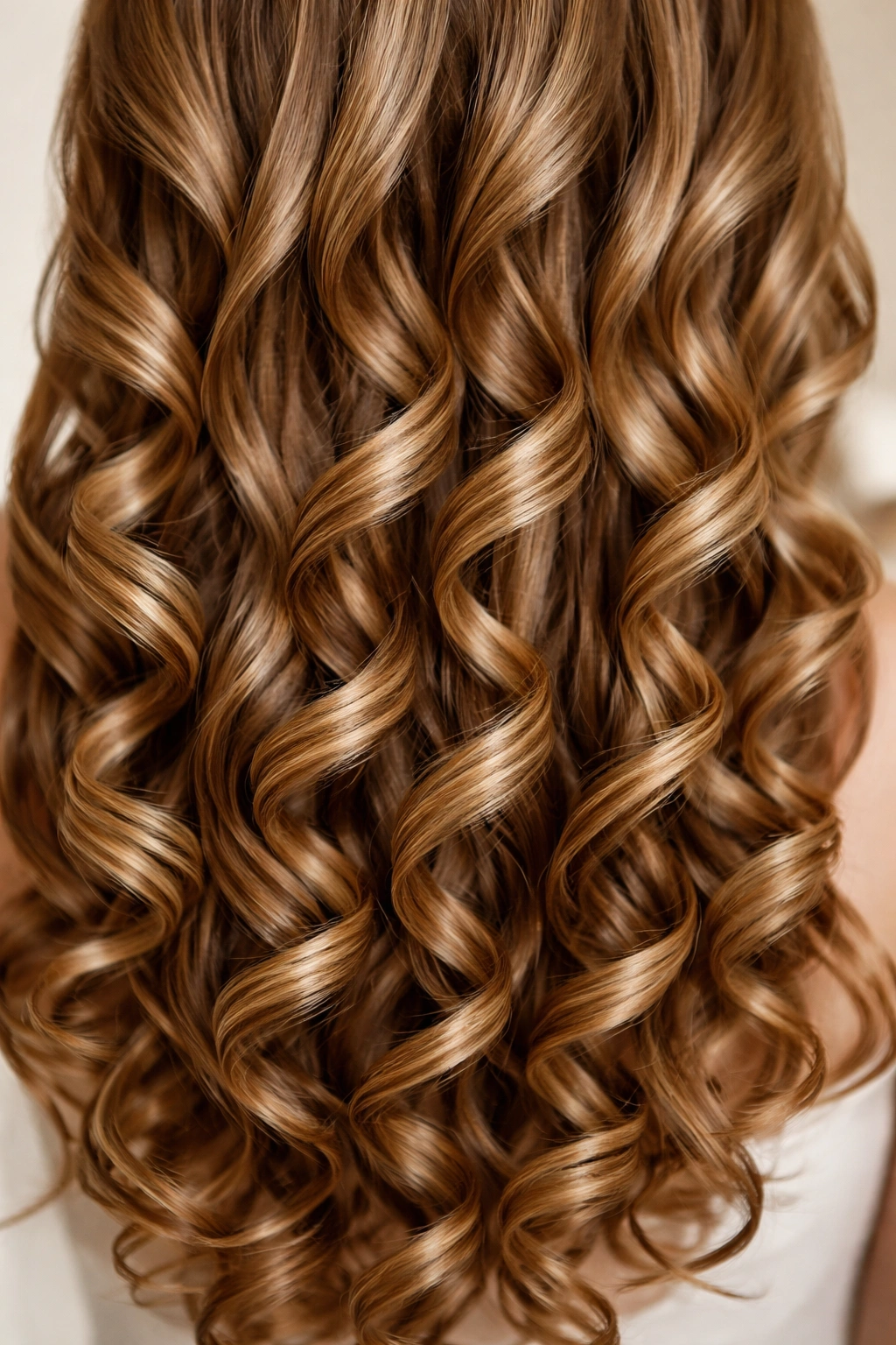 Tightly wound spiral curls on hair