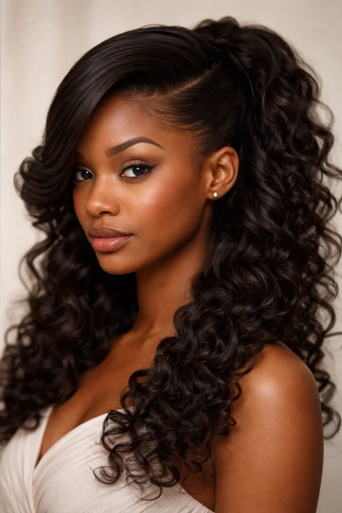 12 Swoop Half Up Half Down for Natural Hair