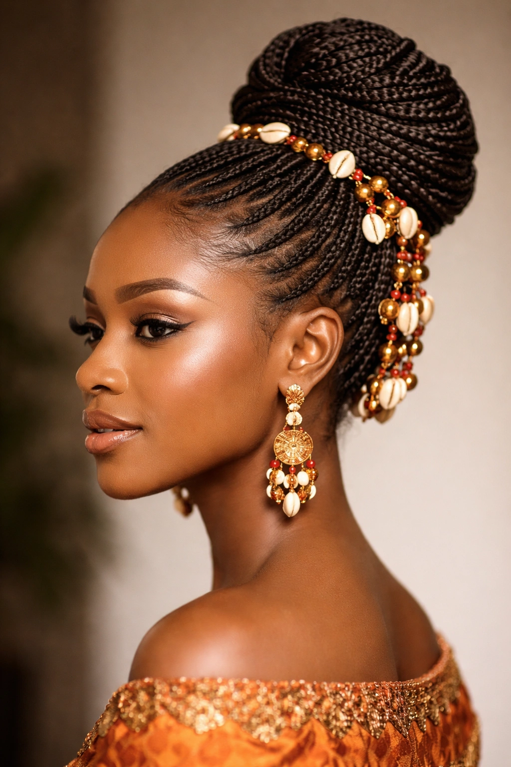 High Shuku elevated bun with braided twists