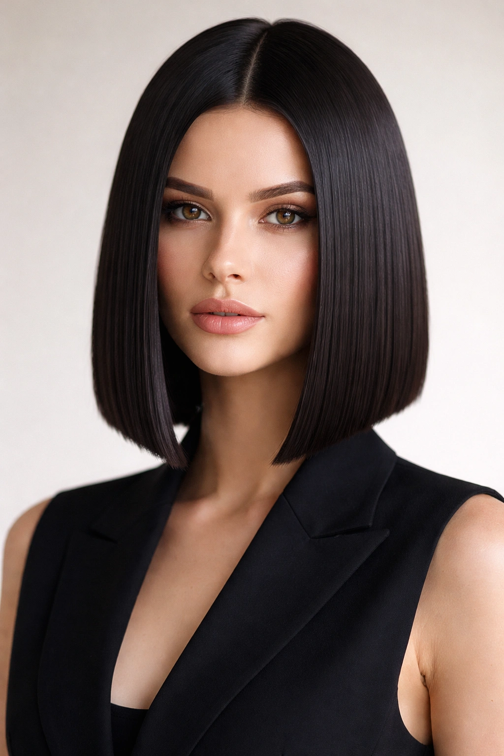 Front view of a sleek geometric cut with sharp, defined lines
