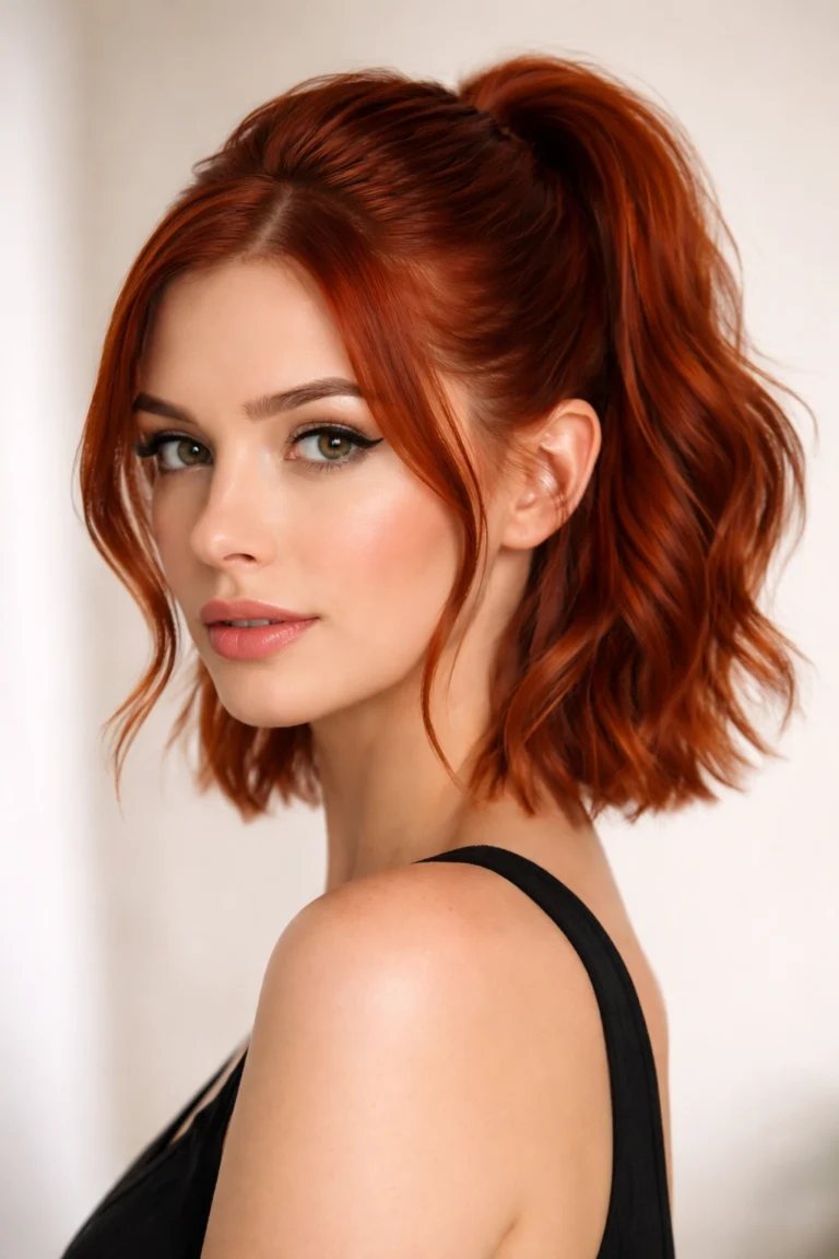 15 Half Up Half Down Styles for Short Red Hair