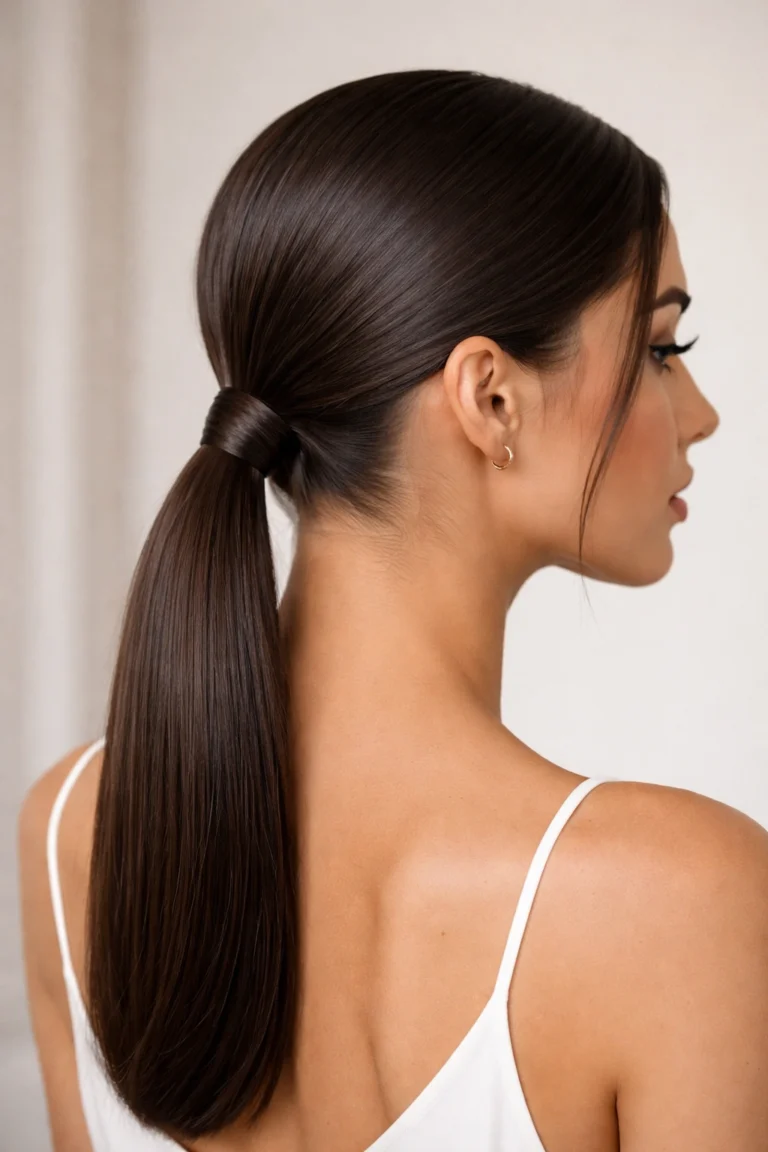 10 Middle Part Ponytails for Straight Hair
