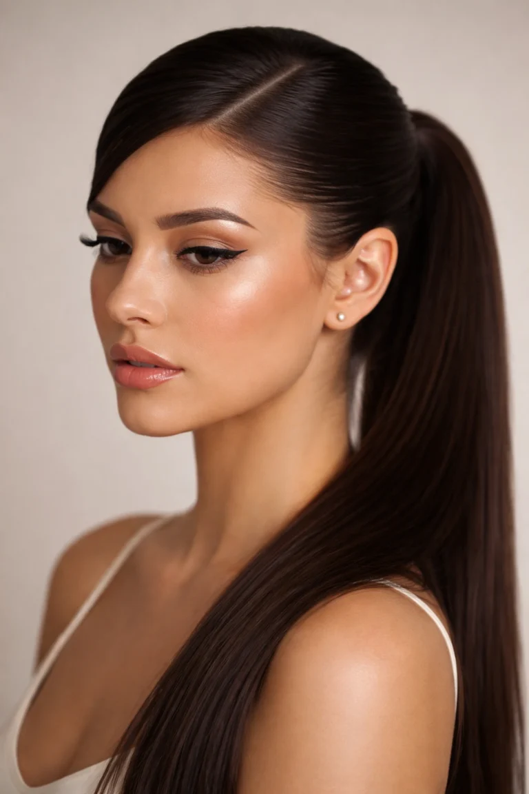 12 Sleek Side Part Ponytails for a Polished Look