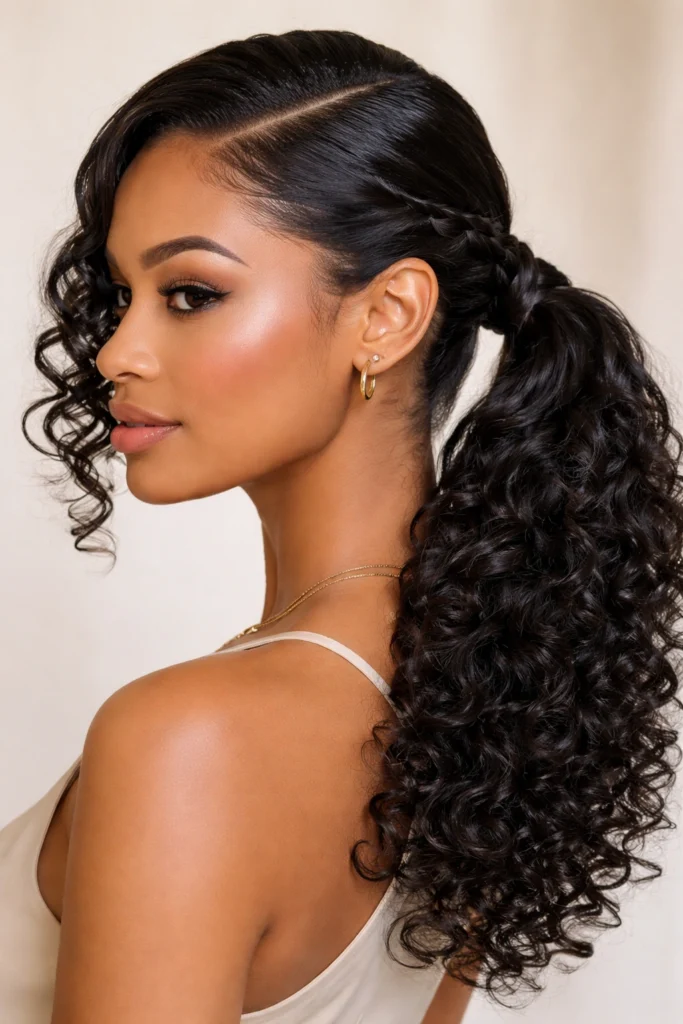 12 Side Part Ponytails for Curly Hair