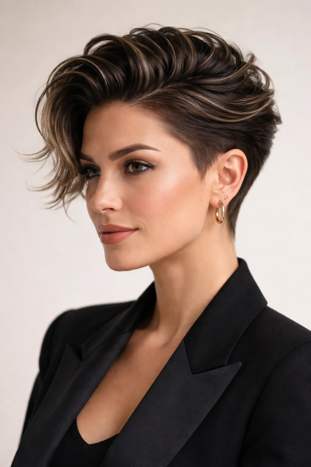 Top waves with hidden undercut for a contemporary look