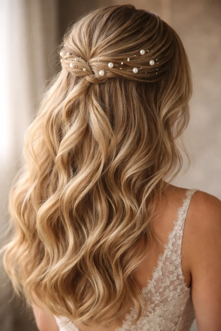 12 Half Up Half Down Styles With Pearls for Weddings