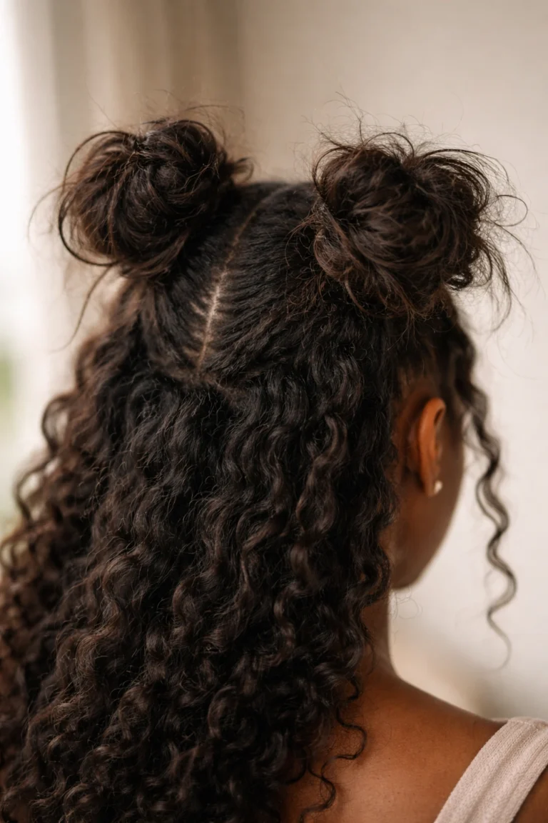12 Half Up Half Down Space Buns for Black Women