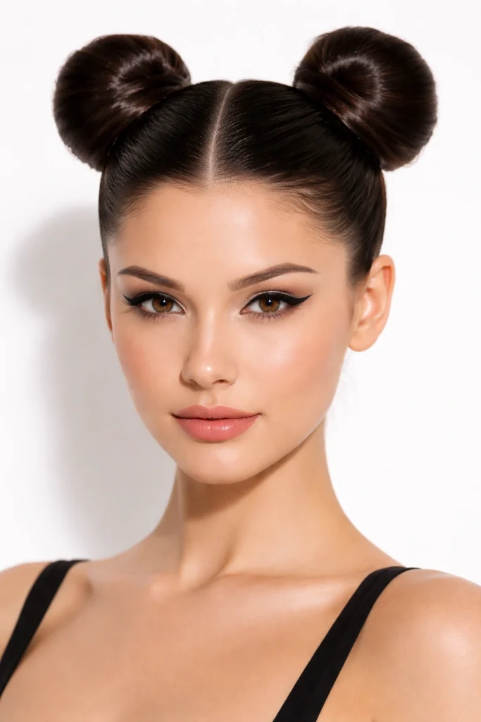 10 Space Buns for Straight Hair