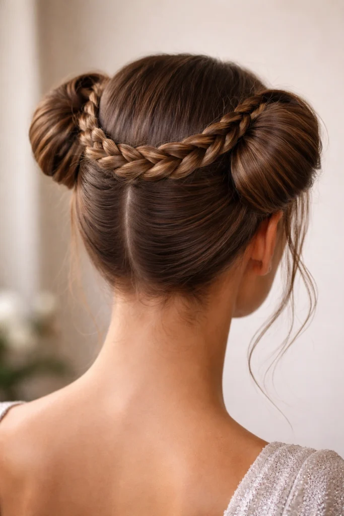 12 Cute Half Up Half Down Space Bun Styles