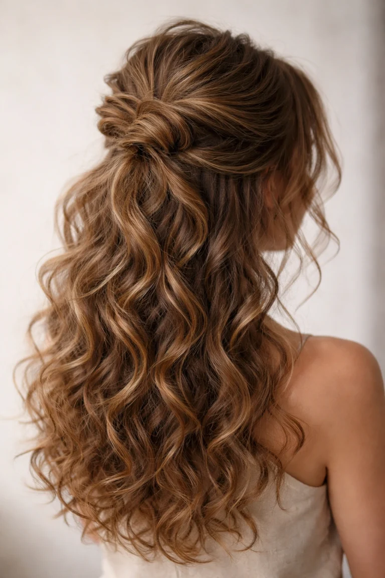 20 Half Up Half Down Styles for Medium Curly Hair