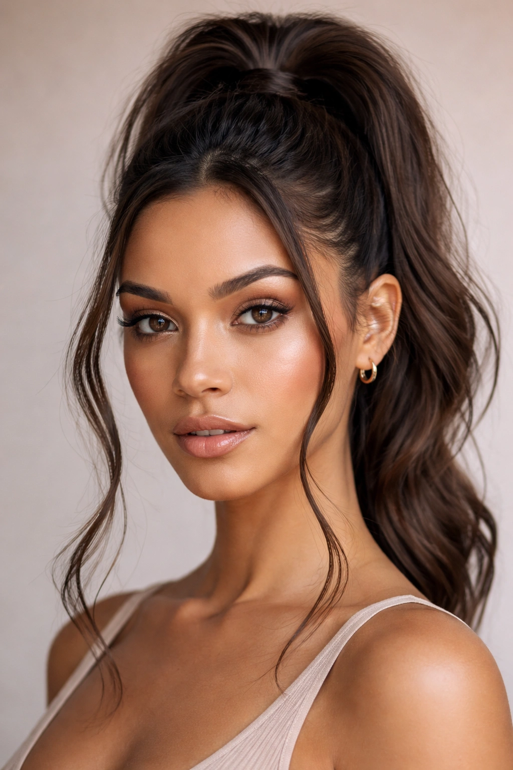 High frontal with textured crown and loose face-framing strands