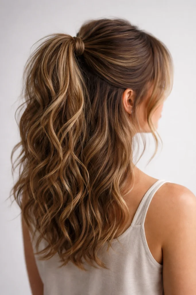 20 Half Up Half Down Styles for Medium Wavy Hair