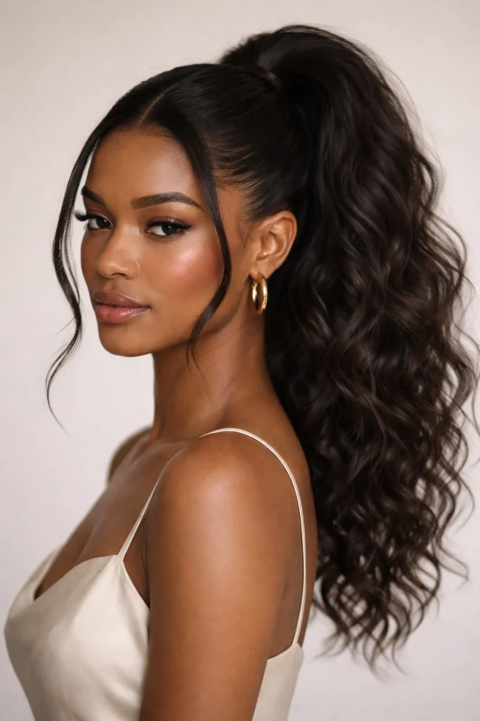 15 Middle Part Ponytails That Look Polished