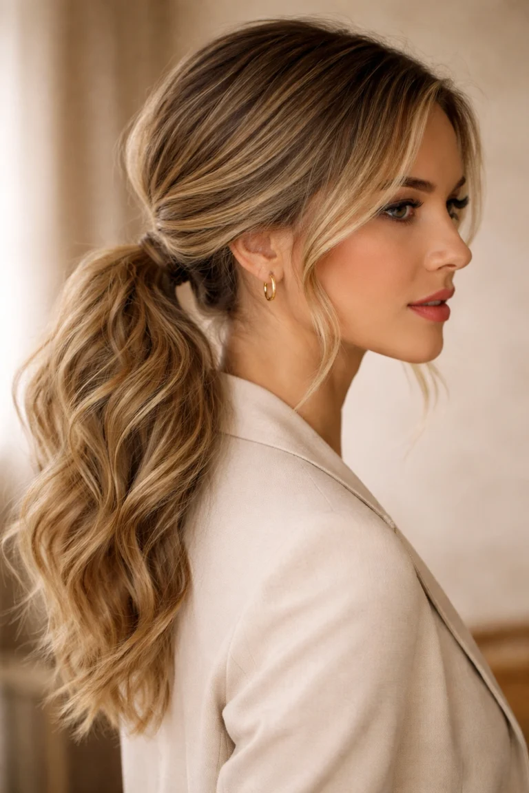 12 Low Side Part Ponytails That Look Polished