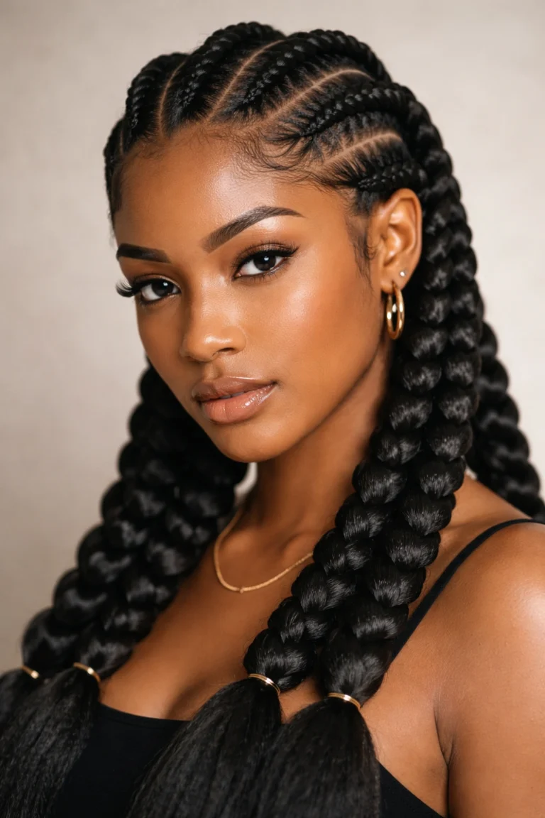 13 Straight Back Cornrow Styles With Box Braids