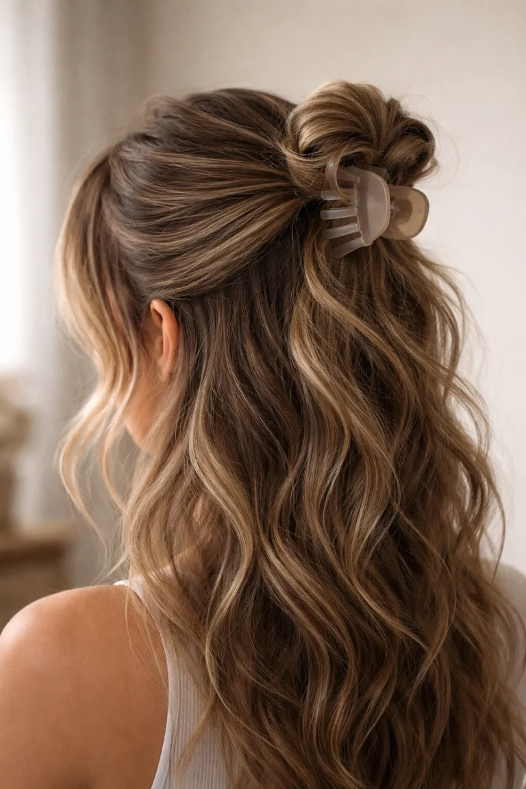12 Messy Claw Clip Half Up Half Down Styles